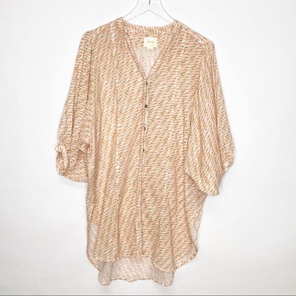 Anthropologie Maeve Lena Yarn Dyed Printed Tunic Top Small - Picture 4 of 15